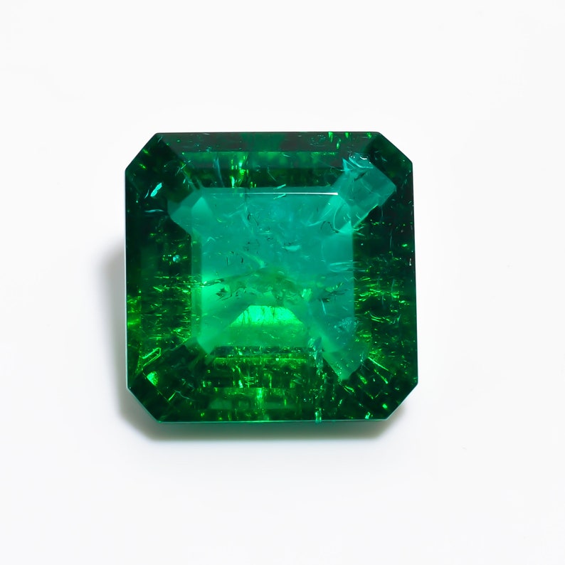 29X29X17 mm R-1945 Stunning Lab Created Emerald Square Shape Cut Stone Loose Gemstone For Making Jewelry 89 Ct