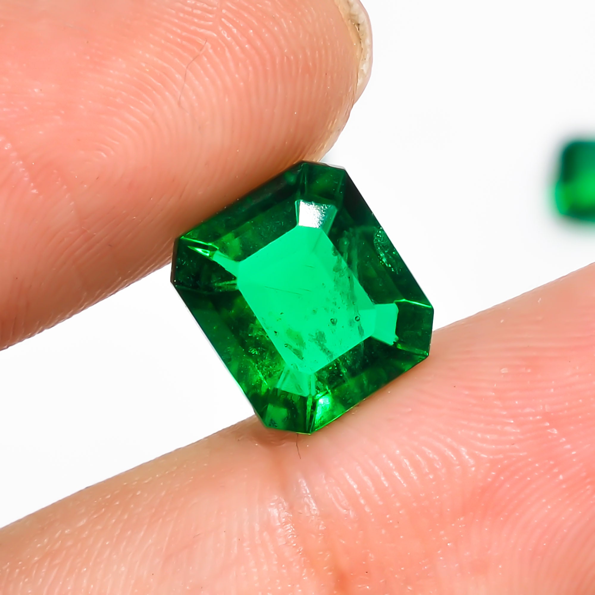Incredible Lab Created Emerald Radiant Shape Cut Stone Loose Etsy
