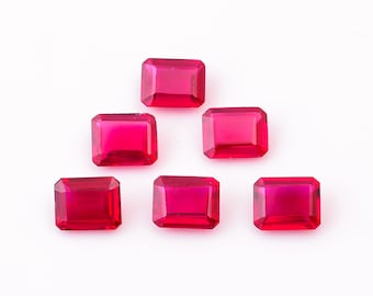 3 Ct Lab made Rubinschliffstein, strahlender Blutroter Edelstein, 10x8x4 mm