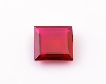 5 Ct Lab Created Ruby Cut Stone: Transparent Fancy Shape Gemstone