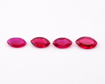 8 Ct Lab Ruby Marquise Schliff Stein: Mosambik Roter Edelstein, 20x12x6 mm