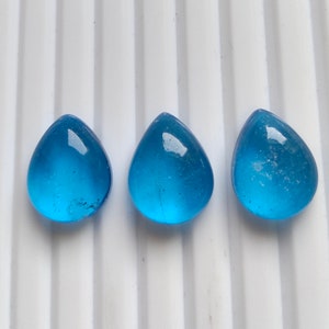 Topaze bleue naturelle Doublet Quartz poire forme paire cabochon pierres précieuses en vrac 35 ct. Pour la fabrication de bijoux 13x17X7 mm C-129