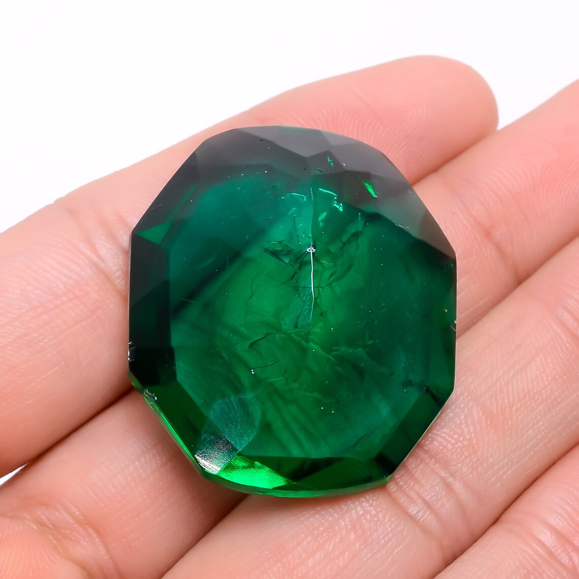 101 Ct. Fantastic Top Grade Quality Lab Created Green Emerald Etsy