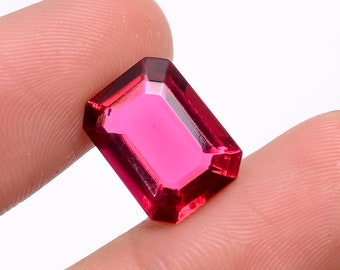 14 Ct Radiant Cut Lab Ruby Loose Gemstone: 18X13X10 mm