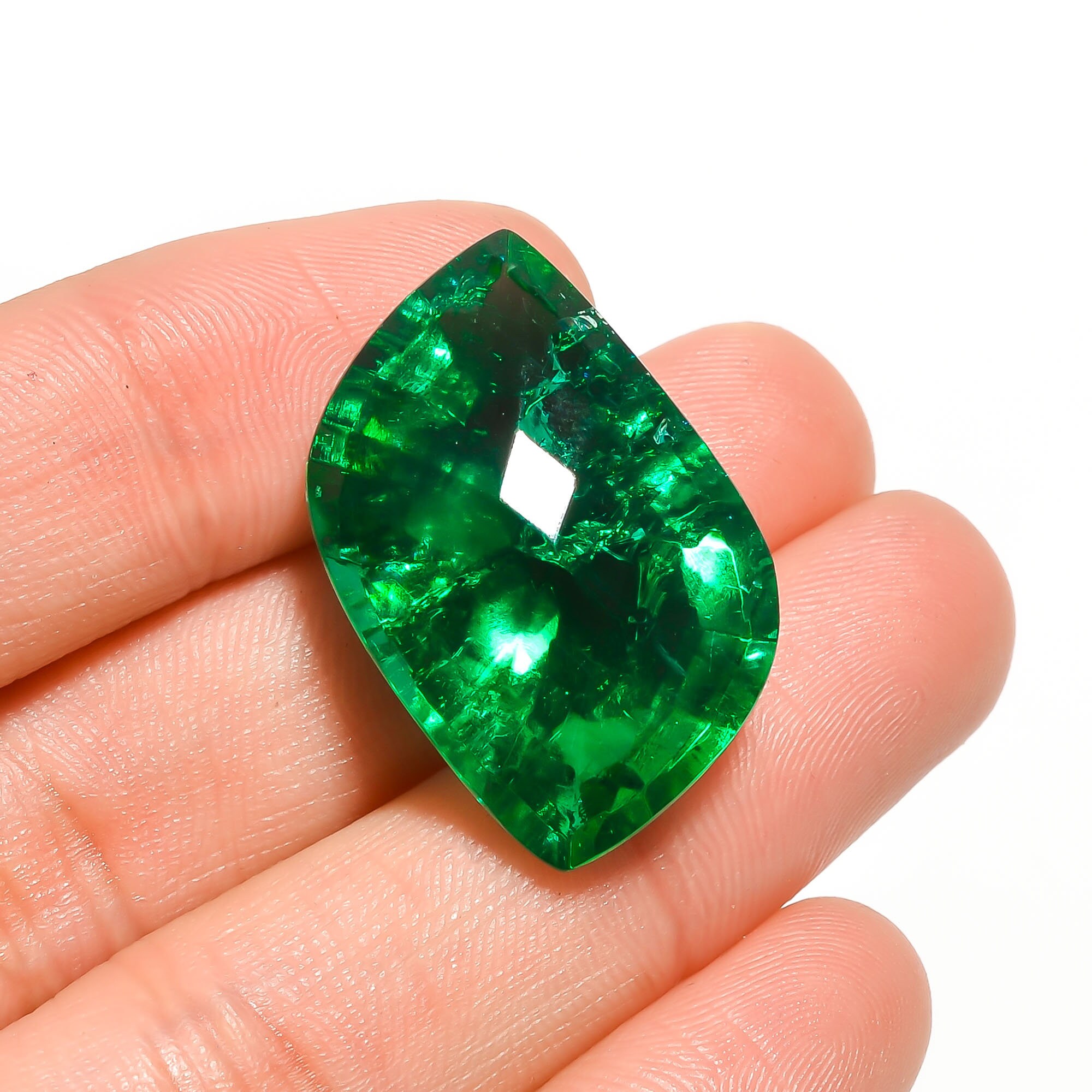31 Ct. Excellent Top Grade Quality Labcreated Green Emerald Etsy UK