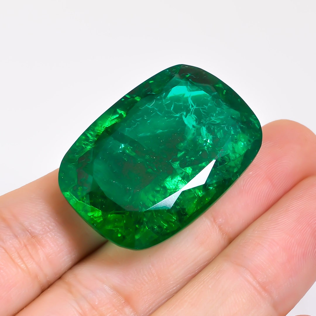 Emerald Pendant Lab Created Emerald Jewelry Emerald Radiant Etsy