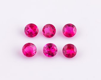 Lab Created Ruby: 1 Ct Round Cut Gemstone (4x4x3 mm)