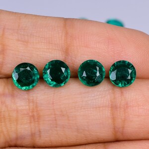 AAA 6X6X3 MM Lab Created Emerald Cut Round Shape Cut Stone Loose Emerald Gemstone 9 Pcs Lot For Making Jewelry 8 CT R-8240