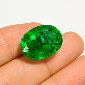 Lab gemaakt Emerald geslepen ringen cadeau ovale vorm geslepen steen losse edelsteen voor het maken van sieraden 20 Ct. 20X15X10mm R-4675
