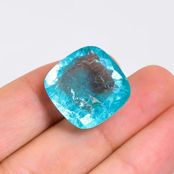 Loose Aquamarine Lab Created Aquamarine Cushion Shape Cut Stone Loose  Gemstone For Making Jewelry 25 19X19X10 mm R-2188