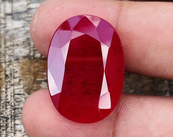 Lab Created Ruby Cut Rings Ruby Gemstone Wedding Gift Oval Shape Cut Stone Loose Ruby Gemstone 1 Pcs For Making Jewelry 25X18X8 mm R-0604