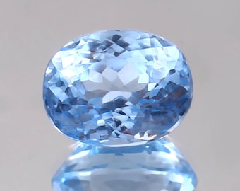 Lab Grown Aquamarine Gemstone: Oval Cut Loose Stone (7X9 MM TO 15X20 MM)