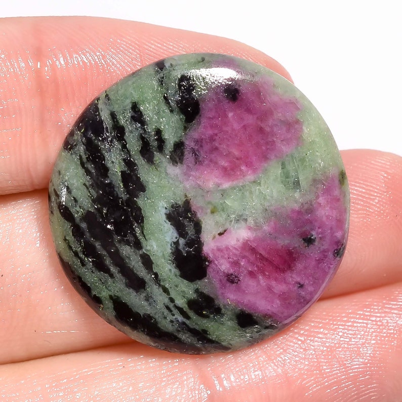28X28X4 mm R-579 Wonderful A-One Quality 100/% Natural Ruby Zoisite Round Shape Cabochon Loose Gemstone For Making Jewelry 34.5 Ct