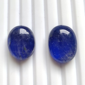 Boucles d'oreilles saphir doublet saphir bleu naturel forme ovale paire cabochon pierres précieuses en vrac 33 ct. Pour la fabrication de bijoux 15X18X8-15X20X8 mm C-127