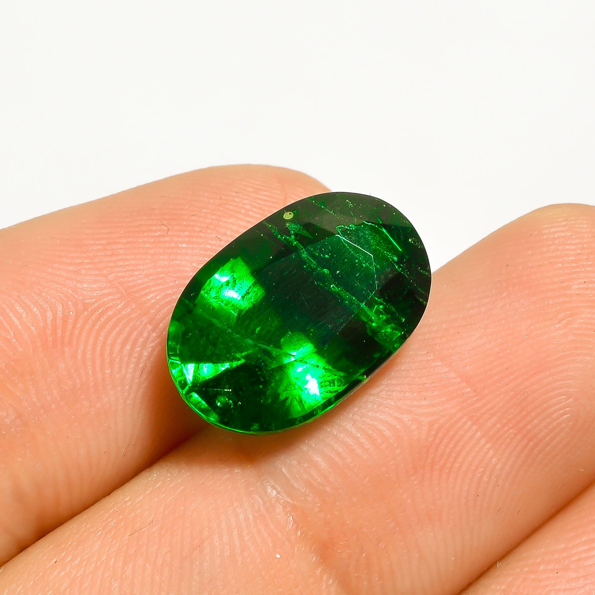 Wonderful Top Grade Quality Lab Created Green Emerald Oval Etsy