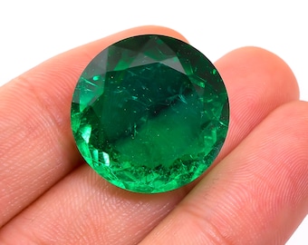 Lab Created Emerald: Round Cut Loose Gemstone for Jewelry