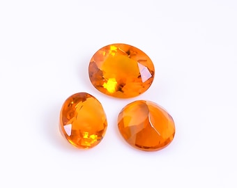 7 Ct. Lab Created Orange Sapphire: Oval Cut Loose Gemstone, 14X12X8 mm 1 pcs