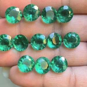 Natural Emerald Cut Gemstone Round Shape Wedding Gift Jewelry Cut Stone Loose Emerald Rings For Making Jewelry 1 Pcs 13x13x6 MM