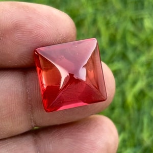Orange Sapphire Cabochon Sugarloaf Shape Sapphire Ring Loose Gemstone For Making Jewelry 15X15X9 mm ZZ-0274