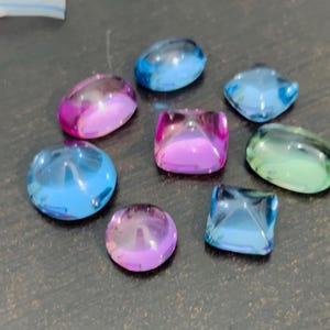Natural Sapphire Aquamarine Cabochon Sugarloaf oval round Shape Sapphire Loose Gemstone For Making Jewelry 15x22 mm, 15x15 mm 8 Pcs Lot
