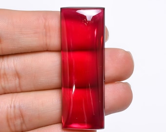Natural Ruby Cabochon Ruby Slice Ruby Baby Pink Ruby Pendant Rectangle Shape Cabochon Loose Gemstone For Making Jewelry 44X15X7mm 75.5 Ct