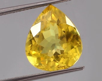 Zafiro amarillo creado en laboratorio: piedra preciosa suelta con corte de corazón (10-25 mm)