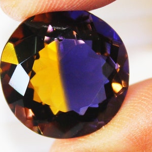 21 Ct. Lab Ametrine Cut Stone Pendant Oval Shape Cut Stone Loose Gemstone For Making Jewelry 18X20X10 mm C-208