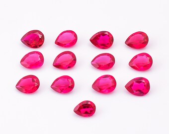 2 Ct.  Lab Created Ruby Cut Stone Ruby Gemstone Lab Created ruby Pear 9X7X4 mm Gemstone Ruby 1 Pcs Stone For Jewelry.Ruby Pear Stone R 2724