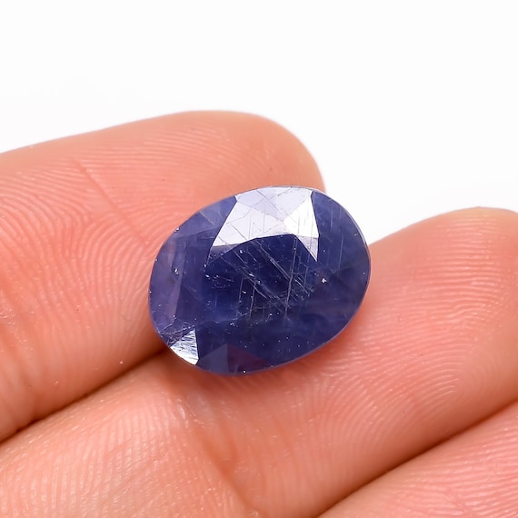 10 Ct. Blue Sapphire Cut Ring Natural Blue Sapphire Oval Shape Cut