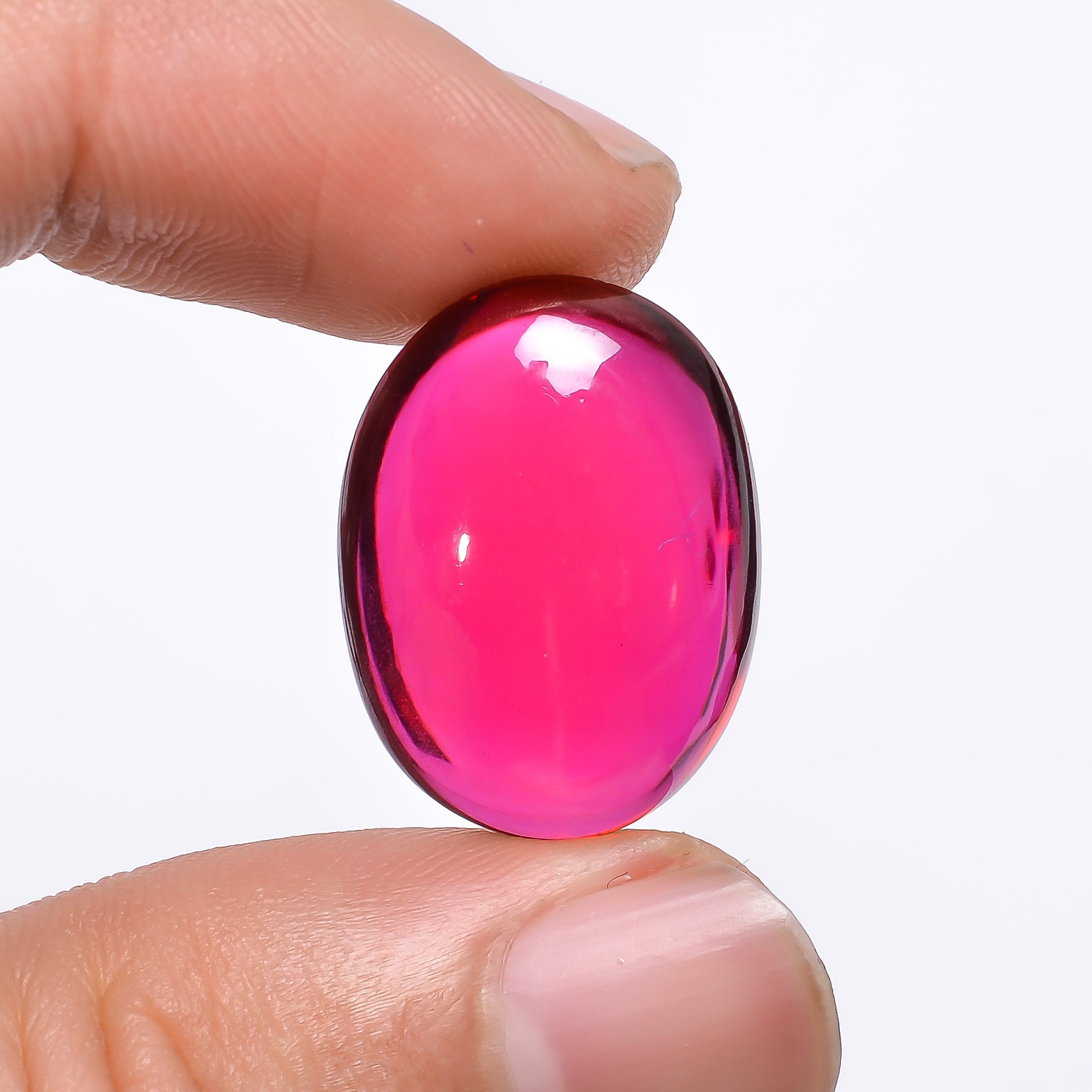 Lab Ruby Cabochon: Oval Loose Gemstone (22X16X7 Mm, 21 Ct) - Etsy