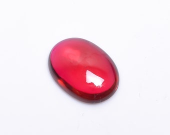 Lab Ruby Cabochon: Oval Loose Gemstone (22X16X7 Mm, 21 Ct) - Etsy