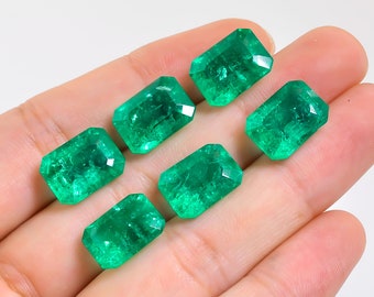 Lab Created Emerald Earrings Emerald Cut Rings Radiant Shape Cut Stone Loose Gemstone 1 Pcs For Making Jewelry 7 Ct. 14X10X8 mm R-2225