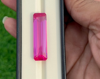 Radiant Cut Lab Pink Ruby Gemstone: Jewelry Making (10X25X8 MM)