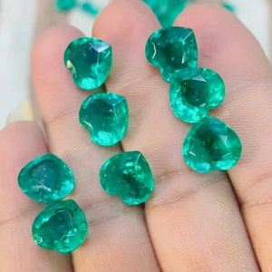 Natural Emerald Cut Gemstone Heart Cut Shape 1 Pcs Wedding Gift Jewelry Cut Stone Loose Emerald Rings For Making Jewelry 12x12x6 MM I-16