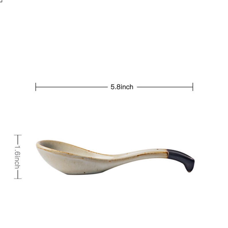 Etsy- Japanese style meal spoon handmade ceramic spoon, coarse pottery spoon, Ramen spoon, soup spoon, short spoon retro household