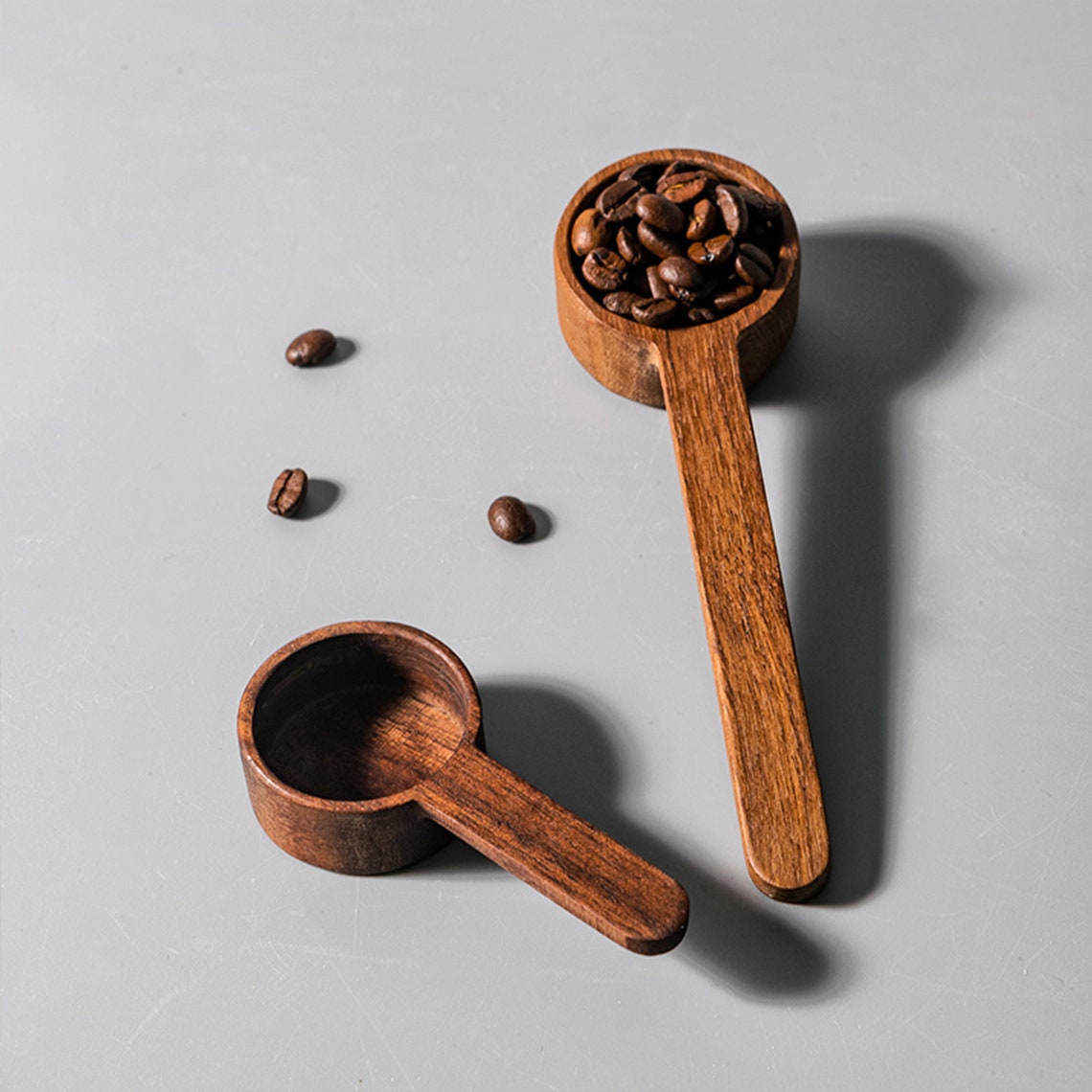 Handmade Coffee Bean Spoon Walnut Solid Wood Measuring Spoon Etsy