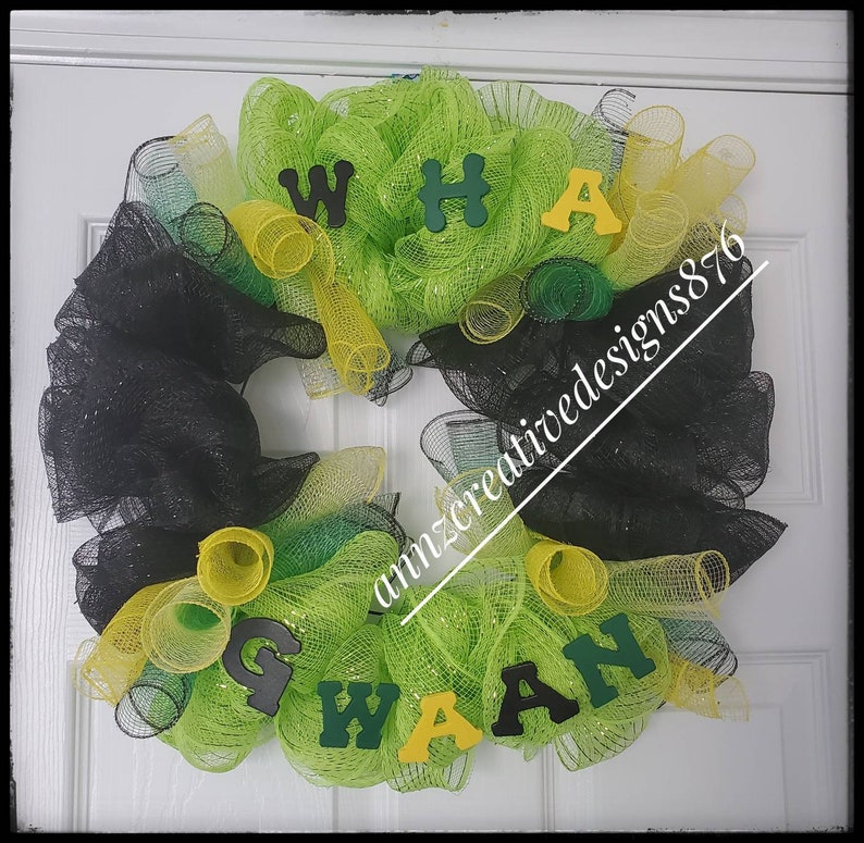 Jamaican theme wreath Etsy