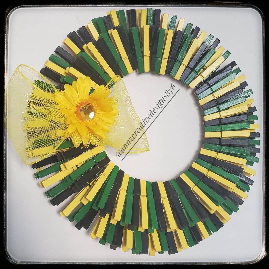 Jamaican Clothespin Wreath Etsy