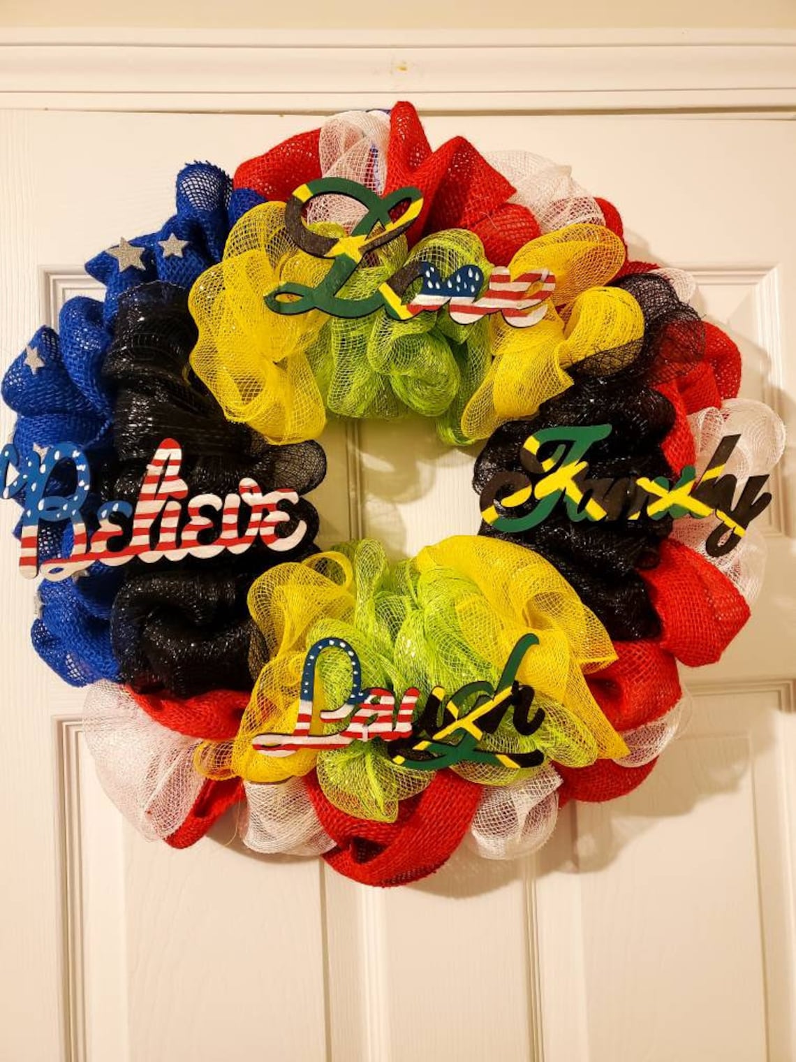 Diversity WreathJamaica & USA...for diverse homes or persons Etsy