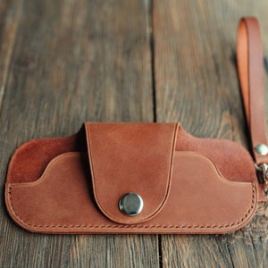 Étui à lunettes en cuir marron, étui à lunettes de soleil, boîte à lunettes en cuir, étui cadeau lunettes