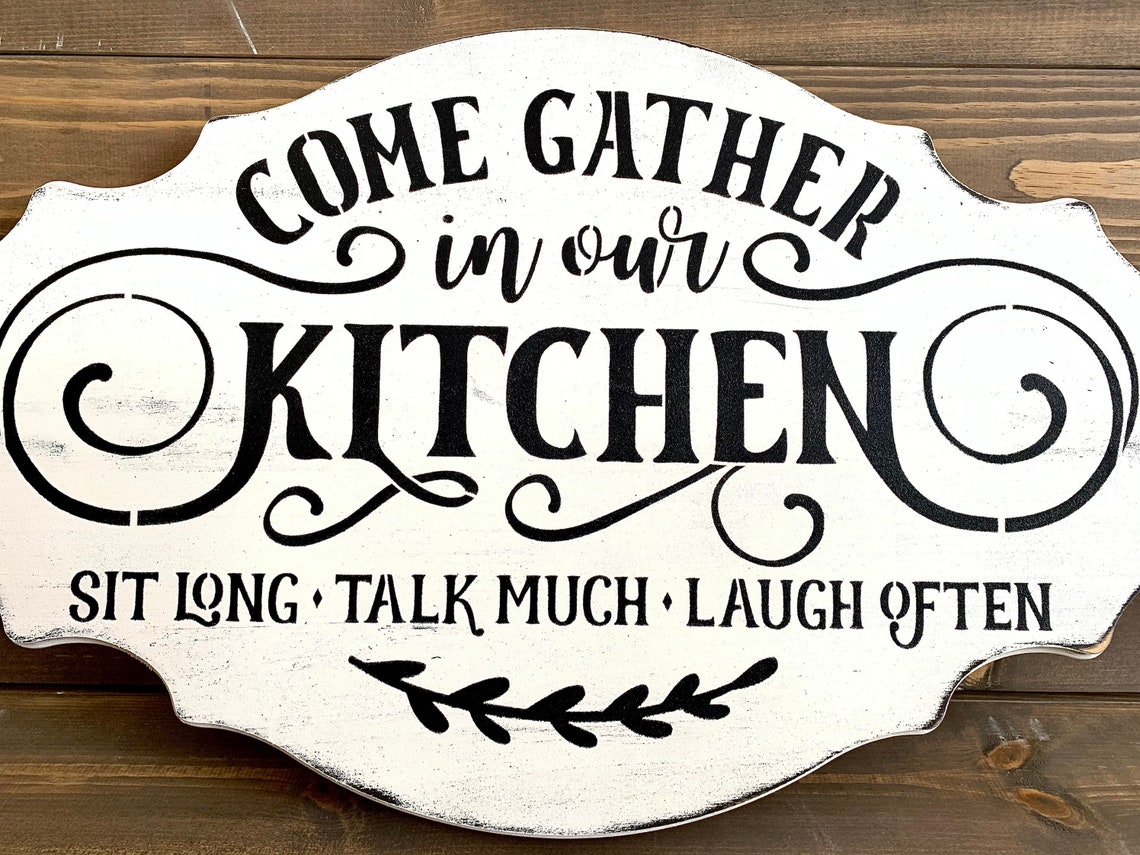 Come Gather in our Kitchen Sign Kitchen Wall Decor Gather Etsy.de