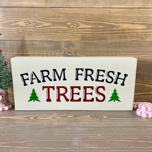 Farm Fresh Trees Christmas Wood Sign, Christmas Sign, Christmas Home Decor, Christmas Trees Sign, Farmhouse Christmas Decor, Christmas