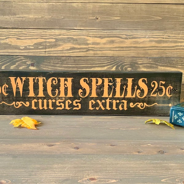 Witch Spells Curses Extra Halloween Sign, Halloween Home Decor, Witch Sign, Fall Home Decor, Autumn Home Decor, Fall Sign, Autumn Sign