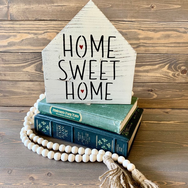 Home Sweet Home Wood House Sign, Wood House Sign, Wood Block House, Wood Sign, Deocrative Wood House, Wood House, Mini Wood House