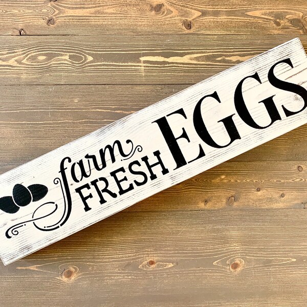 Farm Fresh Eggs Sign, Farmhouse Sign, Farm Fresh Sign, Farmhouse Decor, Rustic Decor, Farmhouse Kitchen Decor, Kitchen Sign