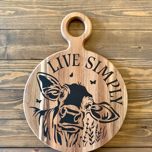 Live Simply Decorative Cutting Board, Live Simply Sign, Decorative Cutting Board, Farmhouse Kitchen Decor, Rustic Kitchen Decor