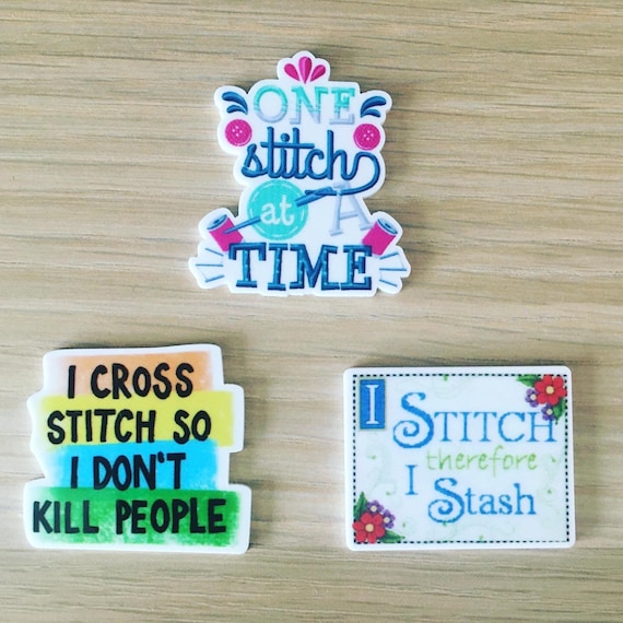Cross Stitch Quote Needle Minder For Cross Stitch And Embroidery (Single or 3-Pack Bundle)