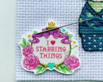 Cross Stitch Quote Needle Minder For Cross Stitch And Embroidery