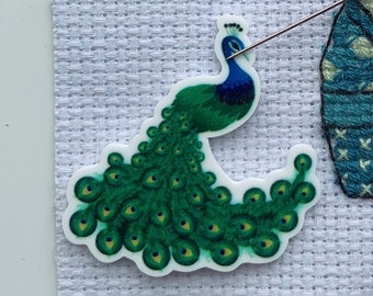 Peacock Needle Minder For Cross Stitch And Embroidery