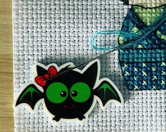 Halloween Bat Needle Minder For Cross Stitch And Embroidery